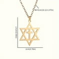 thumbnail image 5 of 2 Pieces/set Stainless Steel Jewish Cross Star Of David Necklace For Men And Women Fashion Lucky Amulet Simple Jewelry, 5 of 6
