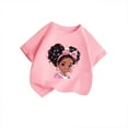 thumbnail image 3 of Girls' Short Sleeve Cartoon Painted Graphic T-Shirt, Everyday Casual Wear, Soft & Comfortable Fit Tops Pink,3-4 Years, 3 of 5