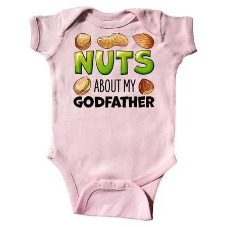 

Inktastic Nuts About My Godfather Peanut Almond Pistachio Gift Baby Boy or Baby Girl Bodysuit