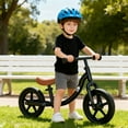 thumbnail image 3 of KORIMEFA Toddler Balance Bike, 12 Inch Lightweight No Pedal Training Bike for 2-5 Years Old Boys Girls, Adjustable Seat & Handlebar with EVA Silent Wheels, Kids Walking Bike for Outdoor Riding, Black, 3 of 16