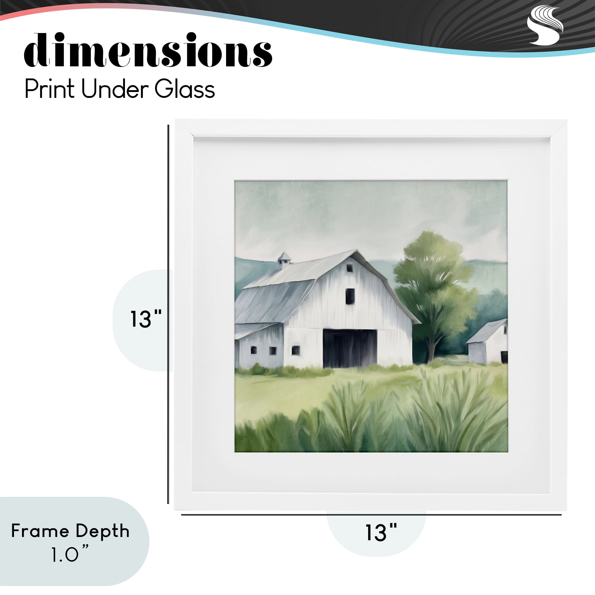 Stupell Industries Farm Home White Barn White Framed Print Under Glass, design by Kim Allen