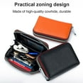 thumbnail image 3 of Credit Card Holder For Women Men Zipper Leather Card Wallet Red, 3 of 5