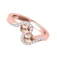 thumbnail image 4 of Mauli Jewels Engagement Rings for Women 1.10 Carat Two Stone Morganite and Diamond Ring 4 Prong-Setting14K Rose Gold, 4 of 7