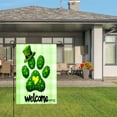 thumbnail image 3 of AmhNF St Patrick's Day Paw Print Garden Flag With Leprechaun Hat And Clover Welcome Sign For Home Outdoor Garden Yard Decor 12x18 inch, 3 of 5
