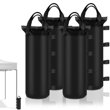 Sand Bags for Canopy Tent Weights, Heavy Duty 26lbs Capacity Pop Up Gazebo Anchors, Extra Large Outdoor Sun Shelter Umbrella Stabilizers, Black, 6×20 Inches, No Sand Included