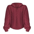 thumbnail image 5 of NMMUED Half Zip Pullover Women Fuzzy Sweatshirt for Women Fuzzy Sweatshirt for Women Quarter Zip Pullover Women Womens Sweatshirts No Hood, Red L, 5 of 9