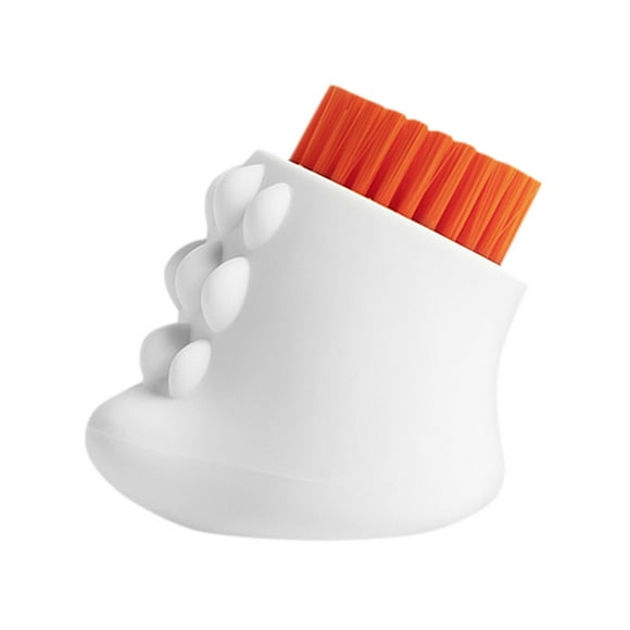 Laundry Brush Plastic Silicone Shoes Cleaning Brush 3 Sides Silicone Cleaning Brush Household Clothes Cleaning Tool, White