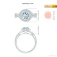 thumbnail image 5 of ANGARA Natural 1.12 ct Aquamarine Crossover Shank Cocktail Ring with Halo in 14K White Gold for Women (Size-7mm) | March Birthstone, Anniversary, Jewelry Gift for Women | Natural Aquamarine Ring, 5 of 9