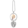thumbnail image 1 of Round-shaped Curved Music Notes Silver Wing Car Pendant Decoration, 1 of 4