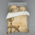 thumbnail image 2 of Ambesonne Vintage Bedding Set 3 Pcs, Wooden Wheel Compass, Twin, Beige, 2 of 3