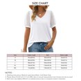 thumbnail image 6 of Summer Fashion Women's V-Neck Puff Sleeve Short Shirt - Pure Color Loose Fit Casual Blouse in White, Size M, 6 of 6