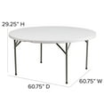 thumbnail image 2 of 60'' Round Granite White Plastic Folding Table, 2 of 9