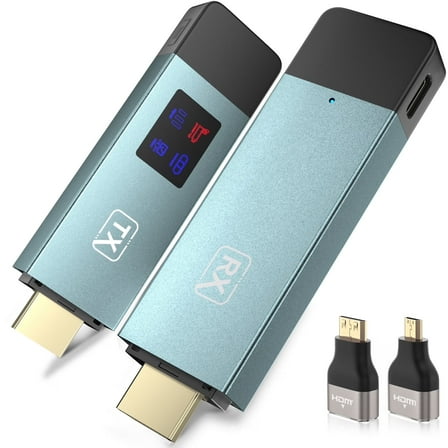 Wireless HDM Transmitter and Receiver, 4K Wireless Extender Connection Kit, Plug & Play Support 2.4G/5GHz 100Ft for Laptop/Pc/Projector/Monitor/Camera