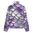 thumbnail image 6 of Jackets for Women Winter Coat Jackets Flannel Stand Collar Jacket(Purple Glitter Scale Print,Size:S-4XL), 6 of 7