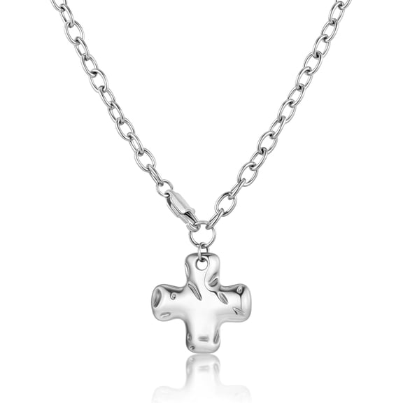 Chunky Cross Necklace for Women Trendy | Stainless Steel Cross Necklace Chunky Pendant Long Charm Statement Non Tarnish Chain Necklaces for Men Jewelry Gifts[j242]