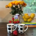 thumbnail image 4 of Scandi Coffee Mugs, Set of 2, Black and White, Dots and Lines, Curated Patterns, 10 Fl. Oz., Dishwasher Safe, 4 of 9