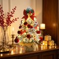 thumbnail image 2 of 2026 Christmas Home Party Decoration Flocked Wintery Mini Tabletop Christmas Tree Before Lit Small Xmas Tree With Velvet Balls Ornaments Desktop Christmas Decor Christmas Celebration Party, 2 of 6
