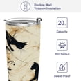 thumbnail image 4 of 20oz Stainless Steel Tumbler with Straw, Double Wall Insulated Travel Tumbler Black Cat in Ink, 4 of 8