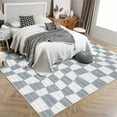 thumbnail image 3 of Haperlare Modern Checkered Rug Washable Area Rug for Bedroom Non Slip Soft Rugs for Living Room Stain Resistant Throw Rugs Carpet, 9' x 12' Gray, 3 of 4