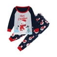 thumbnail image 2 of Christmas Matching Family Pajamas Set Snowman Letter Print Long Sleeve Top and Matching Pants Pjs for Adults, 2 of 7