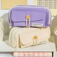 thumbnail image 2 of High Quality Fabric Pencil Bag Multi-function Large-capacity Storage Bag Stationery Case Student School Supplies pink, 2 of 6