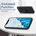 thumbnail image 3 of Compatible with iPhone XR Case Wallet with Card Holder, 360°Rotation Finger Ring Holder Kickstand Premium PU Leather Soft TPU Anti-Drop Back Phone Cover For iPhone XR, Black, 3 of 8