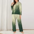 thumbnail image 3 of Disketp Pajamas Set Long Sleeve Sleepwear Womens Button Down Nightwear Pj Sets-Fog Forest, 3 of 9