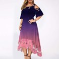 thumbnail image 4 of Pompotops Robe d'Été Bohème à une Épaule à Nouer pour Femmes Taille Élastique à Volants Ligne A Robe Fluide Mini, 4 of 7