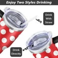 thumbnail image 5 of Red & White Dots 40oz Stainless Steel Vacuum Insulated Tumbler with Lid and Straw for Water Iced Tea Coffee Smoothie and More, 5 of 5