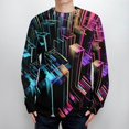 thumbnail image 4 of Geometric Lattice Fall Fashion 2024 Long Sleeve Crew Neck Business Casual Pullover Tops Trendy for Men And Women, 4 of 6