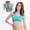 Blue, variant on Sports Bras for Women Lightweight Quick Drying Solid Color Bras for Women Sports Bras for Women Light Impact Molded Cup Strap Sports Bra with Sewn in Pads U-Neck Beach Sports Run Summer