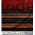 thumbnail image 2 of Soimoi Poly Georgette Fabric Stripe & Peacock Panel Decor Fabric Printed Yard 42 Inch Wide, 2 of 2
