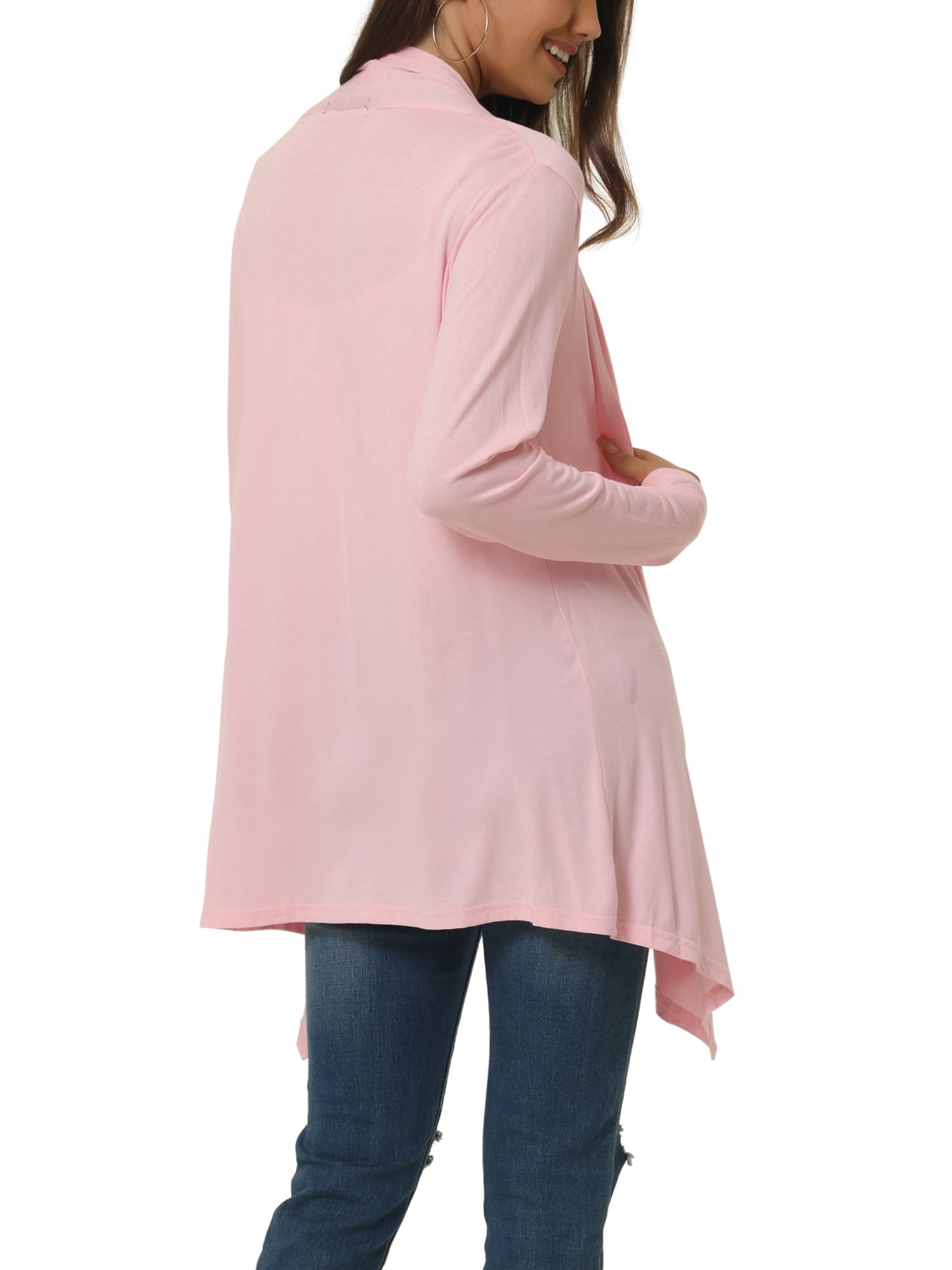 Unique Bargains Women's Spring Fall Draped Open Front Lightweight Cardigan