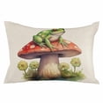 thumbnail image 2 of Watercolor Mushroom Frog Throw Pillow Cover, Rustic Floral Painting Rectangle Decorative Pillow Case Protector Soft Cushion Cover Lumbar Pillowcase for Couch Sofa Bedroom Car Chair Decor 16x24 Inch, 2 of 8