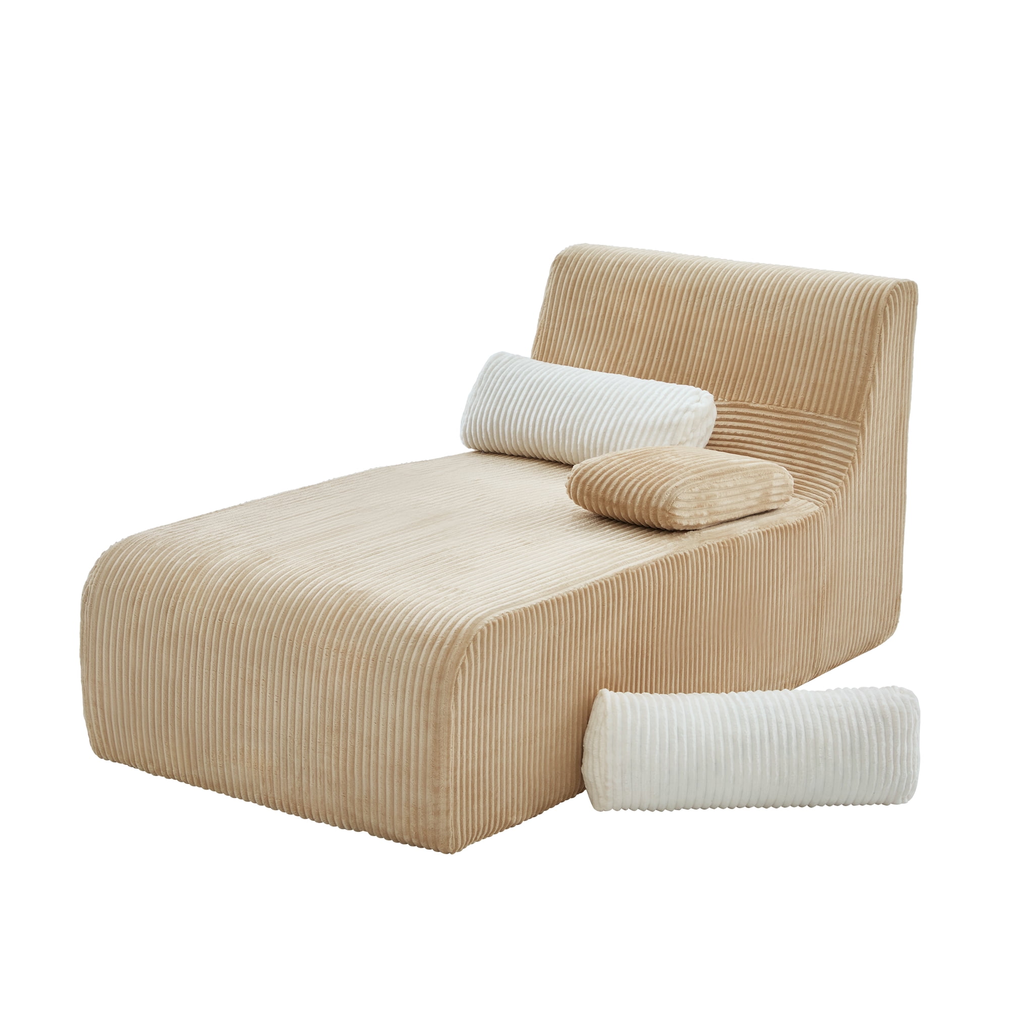 The Sanctuary Modern Chaise Sofa 34.2 Boneless Sofa Couch Cozy Chaise Lounge for Living Room Upholstered Comfort For Living Room