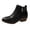 Black, variant on Ankle Boots for Women Low Heel Pointed Toe Chunky Block Stacked Heel Boots with Side Zipper Faux Leather Short Booties