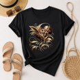 thumbnail image 3 of Women's Leopard Heart Graphic T-Shirt, Unisex Classic Fit Short Sleeve Tee, 3 of 9