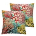 thumbnail image 2 of COMIO  Sea Corals Pillow Case Colorful Ocean Reef Home Decor Cushion Covers for Couch Bedroom Sofa Living Room Bed Chair  Red Blue Yellow 2 pcs White, 2 of 6