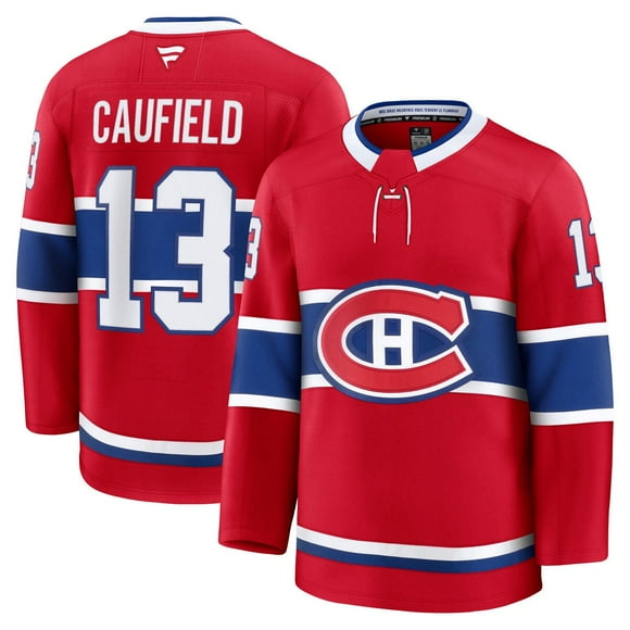 Men's Hockey Jersey Montreal Canadiens Caufield 13# Adult Sport Player Jersey-Red 13#- 3XL