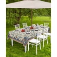 thumbnail image 4 of nqOlkjepod Boho Orange Blue Outdoor Tablecloth with Umbrella Hole & Zipper, Tribal Antique Country American Southwest Rectangle Table Cover 60x102 Inch, Waterproof Table Cloth Protector for Patio, 4 of 7
