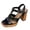 1Black, variant on High Heeled Sandals for Women Square Open Toe Cork Heels Soft Leather Comfortable Arch Support Ankle Strap Pumps Dress Shoes Black Size 7
