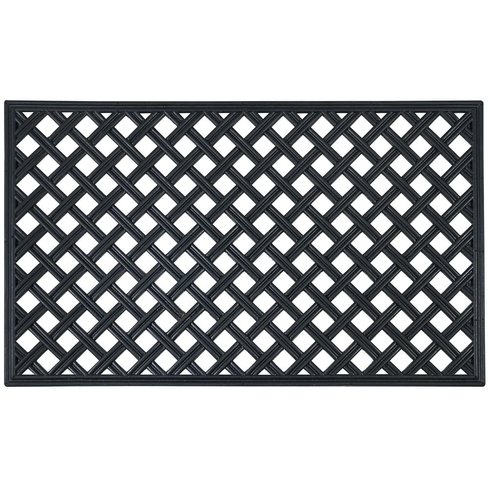 Achim Wrought Iron Rubber Lattice Door Mat,18" x 30", Black Walmart