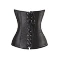 thumbnail image 5 of SHCKE Women's Sexy Plus Size Bustier Corset Top Satin Overbust Corsets Lace up Waist Trainer Cincher, 5 of 5