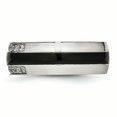 thumbnail image 3 of Bague CZ en Céramique Noire Polie en Acier Inoxydable 8 Dimensions, 3 of 7