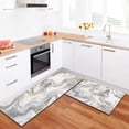 thumbnail image 4 of Gold White Gray Kitchen Rugs and Mats Set of 2, Anti-Slip Washable Kitchen Mats, Marble Kitchen Runner Mat for Kitchen, Dining Room, Flooring, Home, Office, Sink, Laundry Room, 17x30+17x47 Inch, 4 of 6