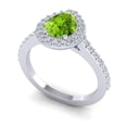 thumbnail image 2 of 1.35 Ct Natural Diamond Peridot Gemstone Classic Anniversary Ring for her 18K White Gold Size 8.5 by Diamond-Capitals, 2 of 8