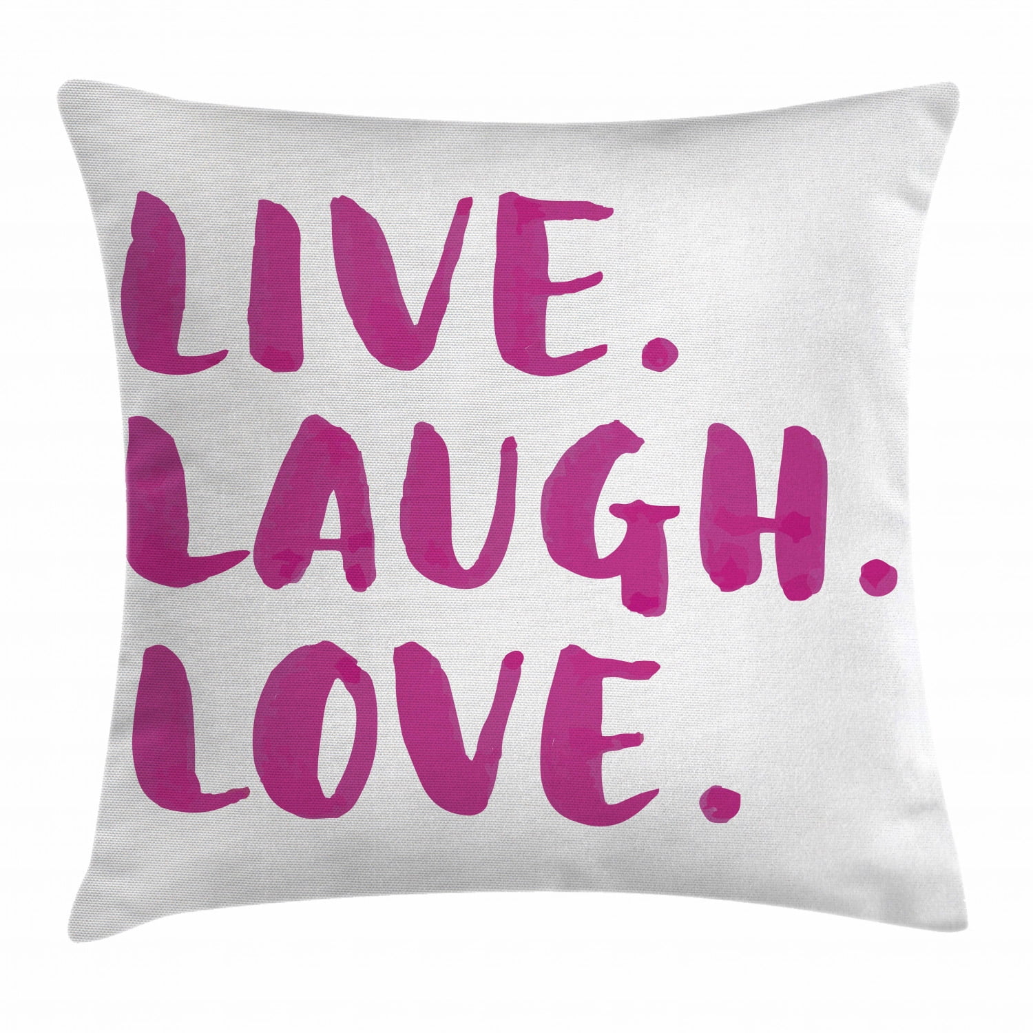 Live Laugh Love Decor Throw Pillow Cushion Cover, Happy Life Message