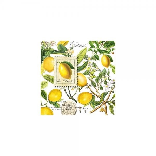 4 x Single Paper Table Napkin/33cm/3-Ply/Decoupage/Lemons/Vitamin C 