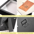 thumbnail image 5 of 12x12 Shadow Box Picture Frame Display Case with Soft Linen Back-Real Glass,Large Black Deep Shadow Box Frame 12x12 for Graduation Flower Medal Pet Photo Craft Memorial Gift, 5 of 7