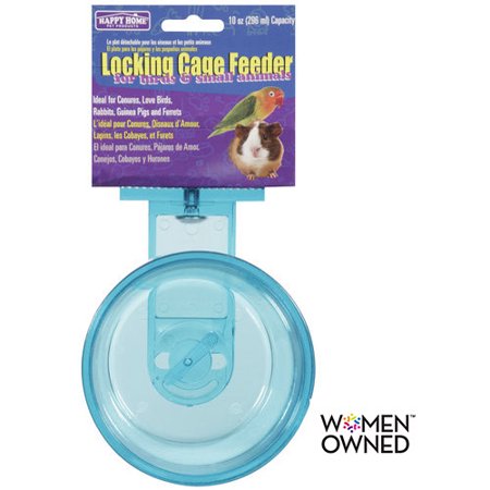Happy Home Pet Products Locking Cage Feeder For Birds Small